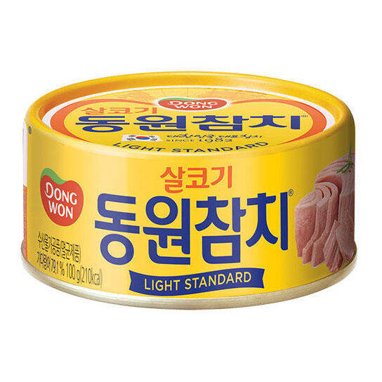 ทูน่ากระป๋องเกาหลี-สูตรไลท์-dongwon-light-standard-tuna-150g-100g