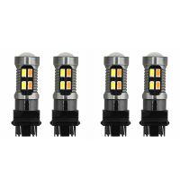 4X LED Light Dual Color Bulb T25 3157 P27-7W 5630 20SMD Canbus Car Brake Reverse Lamp Turn Signal White B