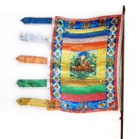 Tibetan Buddhist Wind Horse Prayer Flag  Tibet Sutra Streamer  Quality Printing Guru Rinpoche Portrait Banners Streamers Confetti