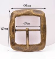 Heavy Quality Vintage Brass Center Bar Belt Buckle for DIY Leathercraft Leather Belt Fit 40mm Strap Bag Accessories