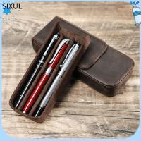 SIXUL 3ช่อง เคสปากกาหนังแท้ สร้างสรรค์และสร้างสรรค์ ประเภทลิ้นชักลิ้นชัก กล่องเก็บปากกา หรูหราสุดหรู กล่องใส่ดินสอ อุปกรณ์การเรียนสำนักงาน