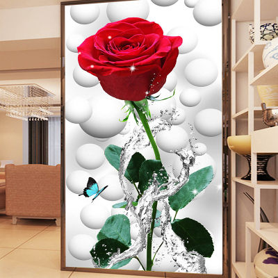 [hot]Custom Photo Mural Wallpaper Modern Fashion 3D Butterfly Rose Flower Entrance Hall Background Wall Decoration Painting Wallpaper