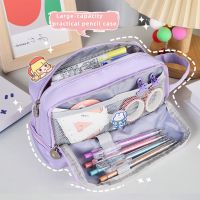 ◕ 5 Layer Pencil Case Kawaii Handle Pen Box Students Large Capacity Storage Bag Makeup Organizer School Supplies Office Stationary