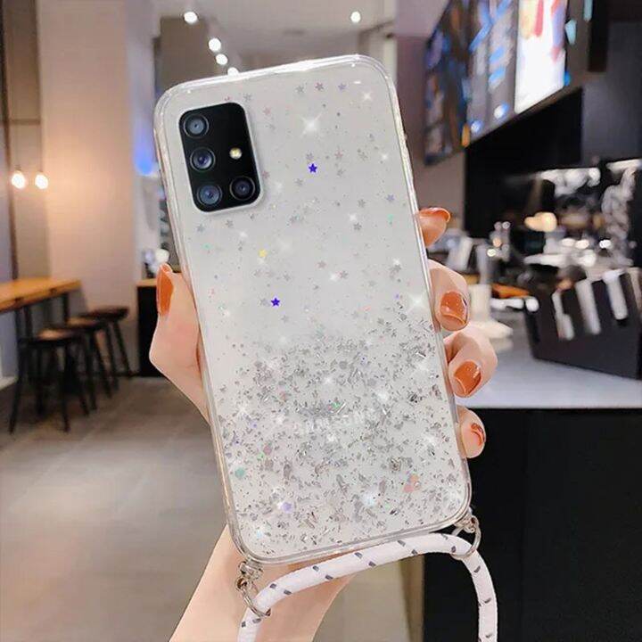 shine-electron-เคสโซ่สลิงนิ่มหรูหรา-เคส-samsung-galaxy-กลิตเตอร์แวววาวสำหรับ-a13-a03-a23-a73-a53-a33-4g-5g-s21-s22เป็นพิเศษบวก-s23-fe