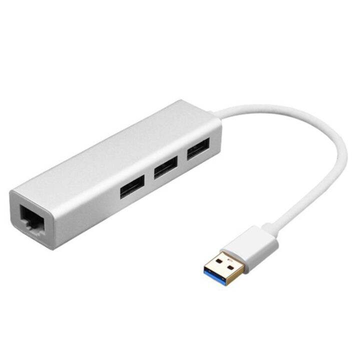USB 3.0 Gigabit Adapter with 3 Port Hub to RJ45 Lan Network