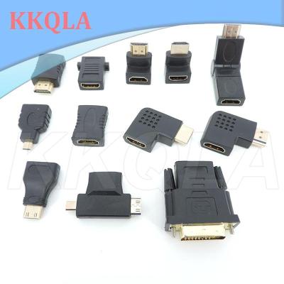 QKKQLA HDMI-Compatible mini mirco Male to Female Converter Adapter Extender 90 270 Degree Right Angle 4K for HDTV cable Connector 1080