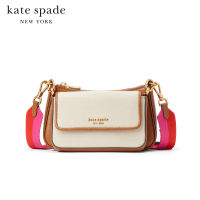 KATE SPADE NEW YORK DOUBLE UP RACING STRIPE CANVAS CROSSBODY KC054 กระเป๋าสะพายข้าง