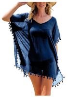 FN946N Hot Fashion Women Bikini Cover-Ups Dress Swim Summer Beach Bathing Swimsuit Baggy Tunic Tops T-Shirt Women Cotton Blouse