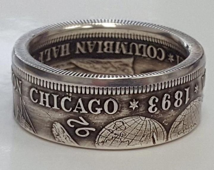 เครื่องประดับข้ามพรมแดนที่ทำสัญญาขายแหวนที่ระลึก1893ในรูปแบบใหม่ฟื้นฟูวิธีโบราณ