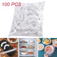 100pcs Kitchen Fresh Keeping Saver Bag Disposable Food Cover Plastic Wrap Elastic Food Lids For Fruit Bowls Cups Caps Storage