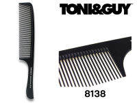 TONI&amp;GUY หวีผมซี่ยาว ทรงอีโต้ ด้ามโค้ง รุ่น 8138 กว้าง 4.5 ยาว 21.5 สูง 0.3 ซม. น้ำหนัก 13 กรัม ช่างตัดผมมืออาชีพ ซาลอน - สีดำ