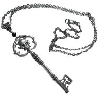 Vintage Skull Key Charm สร้อยคอ Gothic Party เครื่องประดับสร้อยคอจี้ Alloy Statement Punk Choker เสื้อกันหนาว Chain