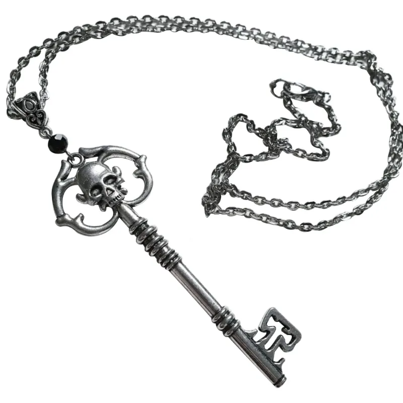 Skeleton Key Pendant, Key Pendant Necklace, Gothic Jewelry Women