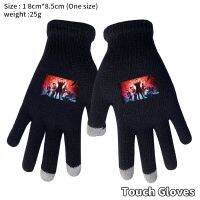 Anime Stranger Things Print Warm Knit Gloves Boy Girl Autumn Winter Outdoor Cold Proof Touch Screen Full Finger Cartoon Mittens