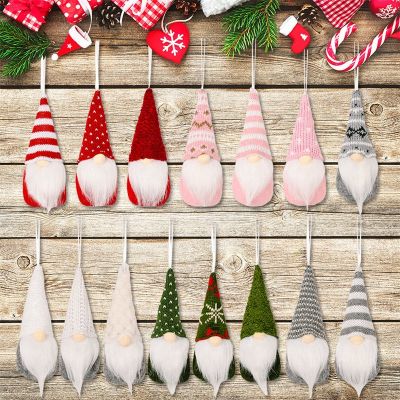 【CW】 Christmas Gnome Doll Pendant Santa Claus Knitted Pendant Decoration Home Christmas Tree Decorations New Year Gift