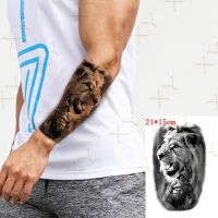 Waterproof Temporary Tattoo Sticker Lion Warrior Sword Flash Tattos Shield Tiger Animal Body Art Arm Fake Tatoo Women Men