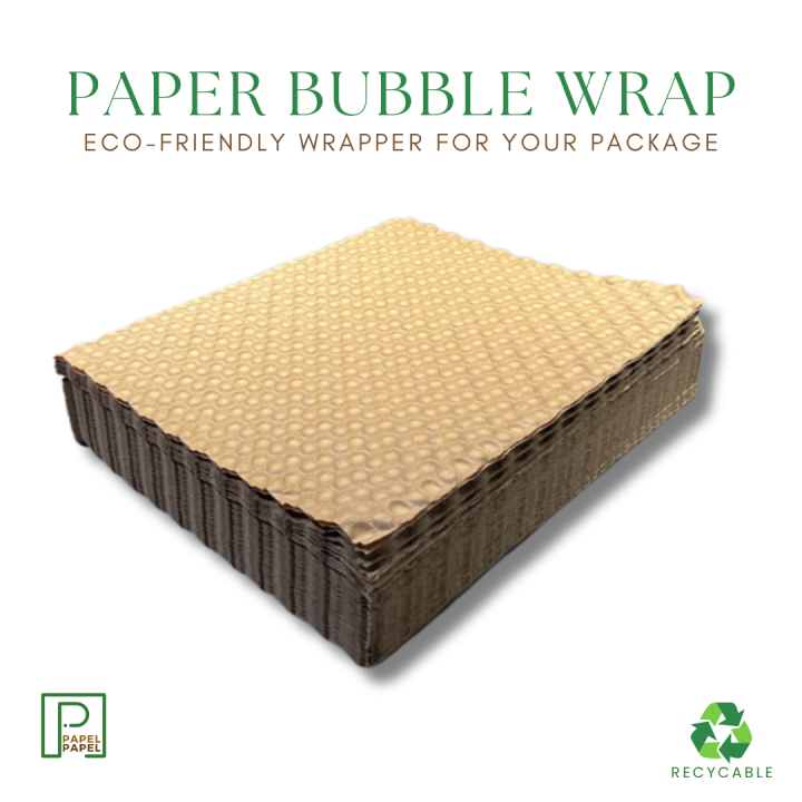 Brown EcoFriendly Paper Bubble Wrap 5 Sheets in 38cm by 30.1cm Size