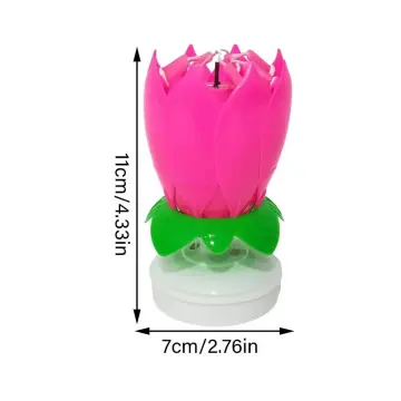 Lotus Candle Rotating Lotus Birthday Candle Cake Cupcake Holiday  Celebration Supplies Electric Flower Candle With Singing
