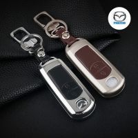 กรอบ-เคส ใส่กุญแจรีโมทรถยนต์ รุ่นโคเมี่ยม Mazda 2,3/CX-3,5 Smart Key 2 ปุ่ม