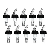 10Pcs Automatic Measured Bottle Pourer, Spout Bottle Pourer with Tail and Collar, Liquor Bottle Pourers 1 Oz/ 30 Ml