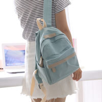 Female Small Fresh Canvas Backpack Women Solid Color School Backpacks for Teens Schoolbag Two Sizes Travel Shoulder Bags New