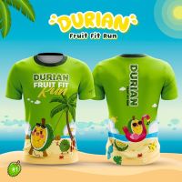 2023 NEWDurian Pattern Running Shirt เสื้อวิ่งสีเขียว