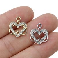 10Pcs Silver Plated Crystal Heart Charm Pendant Jewelry Making Necklace Findings Accessories DIY Handmade Craft DIY accessories and others