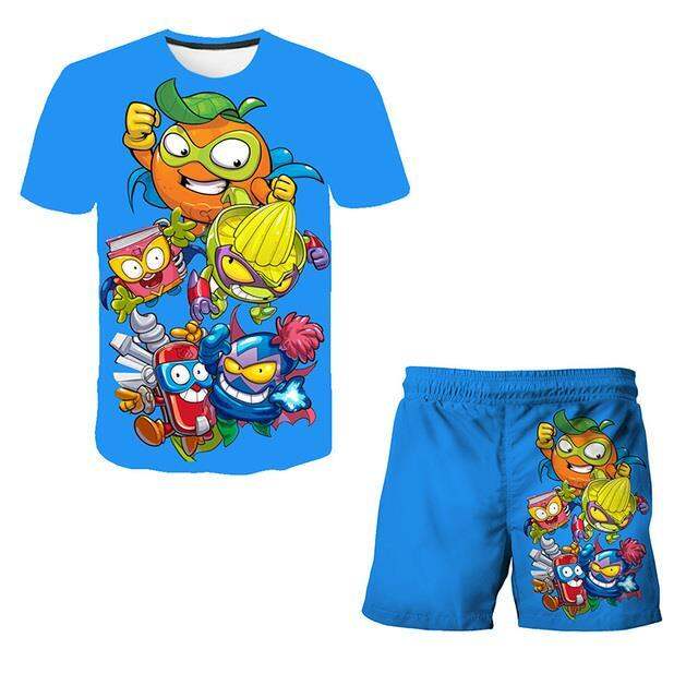 2023-summer-new-boys-and-girls-t-shirts-summer-kids-baby-superzings-t-shirts-super-zings-boys-sports-suits-kids-clothing-sets