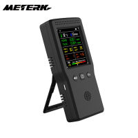 Meterk แบบพกพา Air คุณภาพเครื่องตรวจจับ9 In 1อุณหภูมิความชื้น PM2.5 PM10 HCHO TVOC CO CO2 AQI Multifunctional Air คุณภาพเครื่องตรวจจับจอแสดงผลสี LCD Backlight