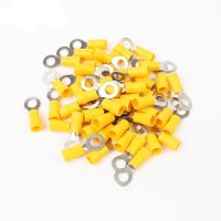 40PCS RV5.5-4 RV5.5-5 RV5.5-6 Yellow Ring insulated terminal cable Crimp Terminal suit 4-6mm2 Cable Wire Connector Electrical Circuitry Parts Electric