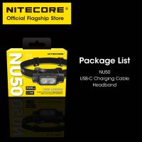 NU50 NITECORE USB-C ไฟหน้าชาร์จได้การวิ่งการขี่จักรยานไฟหน้าตกปลาเดินป่า1400ลูเมนแบตเตอรี่21700ในตัวสำหรับกลางแจ้งโดยเฉพาะ