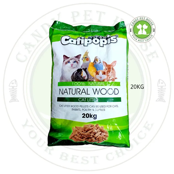 Catipopis® Natural Pine Wood Pellet Cat Litter / Pasir Kucing (20KG