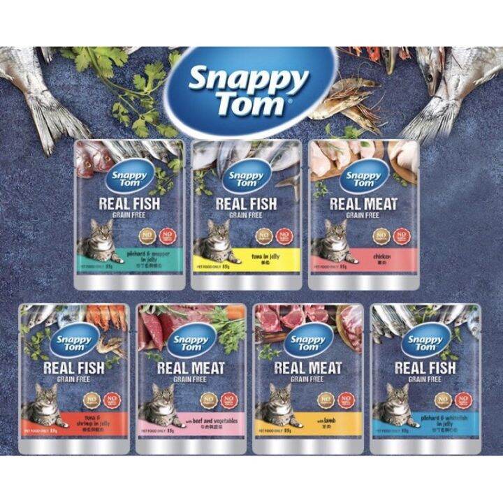 Snappy Tom Cat Food Pouch 85gm / Makanan Kucing Basah Snappy Tom | Lazada