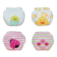 4Pcs Waterproof Baby Kids Potty Training Pants Cotton Reusable Cloth Diapers Nappies Washable Learning Pants for Toilet Training Cloth Diapers