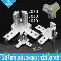 4pcs T Slot L-Shape 2020 3030 4040 Aluminum Profile Interior 3-way inside Corner Brackets Connector for Alu-profile 3D printer