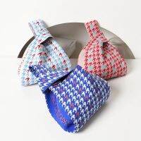 ㍿♞♂  Knit Handbag Knot Wrist-bag Female Color Wide Tote Student Reusable Shopping