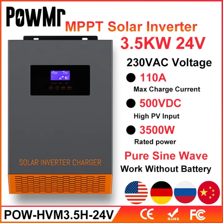 Powmr 3 5kva 3 5kw Hybrid Solar Inverter Mppt 110a 500vdc Pv Input