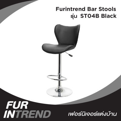 Furintrend เก้าอี้บาร์ เก้าอี้บาร์สตูล เก้าอี้บาร์มีพนักพิง เก้าอี้บาร์สูง Bar Stools รุ่น ST04B สีดำ