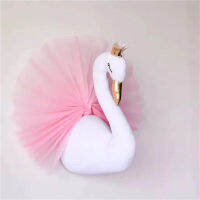 Golden Crown Swan แขวนผนังตกแต่งห้องเด็กเนอสเซอรี่ของขวัญวันเกิดสาวนอนตุ๊กตา Flamingo ตุ๊กตาสัตว์หัว Toy