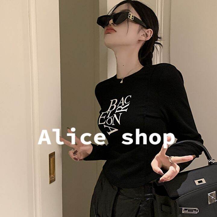 lemon-alice-เสื้อครอปแฟชัน-คอv-เสื้อครอปแขนสั้นเสื้อยืดแขนยาว-2023-สินค้ามาใหม่-a29j06j