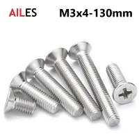 M3 Cross Recessed Countersunk Screws 304 Stainless Steel Phillips Flat Head Machine Bolts 4 5 6 8 10 18 20 45 50 110 120 130mm Nails  Screws Fasteners