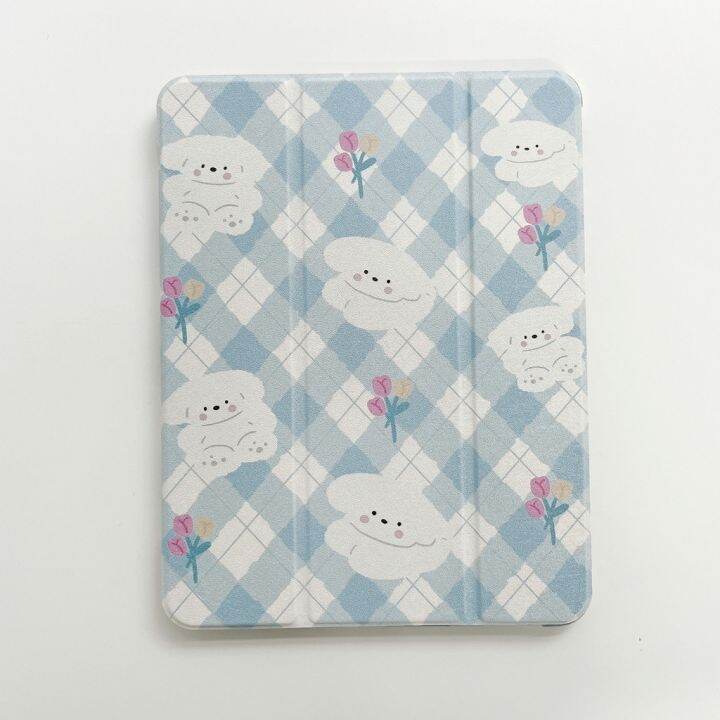 พร้อมส่ง-เคสไอแพด-gen9-gen10-air5-ขัดแตะ-ลูกสุนัข-น่ารัก-ที่ใส่ปากกา-เคส-ipad-gen8-air4-case-ipad-pro11-2021