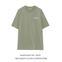 เสื้อยืดแขนสั้นพิมพ์ลาย FEAR OF GOD Double-Line สำหรับผู้ชายและผู้หญิง