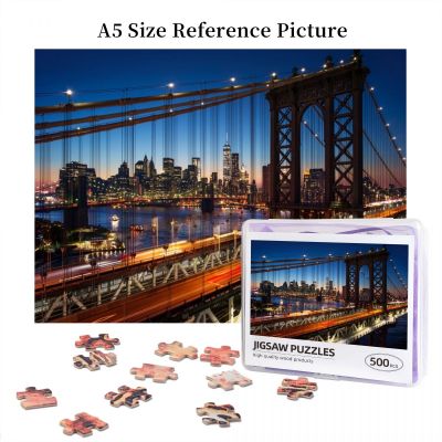 Brooklyn Bridge Manhattan New York Wooden Jigsaw Puzzle 500 Pieces Educational Toy Painting Art Decor Decompression toys 500pcs