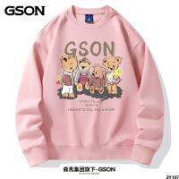 หนัก 9015 เสื้อสเวตเตอร์แบรนด์แฟชั่นลำลองคอกลมแมทช์ง่ายชุดคู่รัก GSON ไหล่ตก - ฤดูใบไม้ร่วงและฤดูหนาว