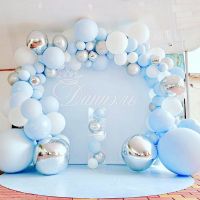 [HOT MAKXJWIGO 542] Blue Gold Macaron Garland Arch ชุดบอลลูนวันเกิดฟอยล์บอลลูนงานแต่งงาน Baby Shower Birthday Party Decor เด็กผู้ใหญ่