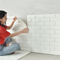 [hot]DIY Wall Stickers 3D Self-adhesive Wallpaper Home Creative TV Background Foam Wall Brick Decorative Waterproof Wall Sticker