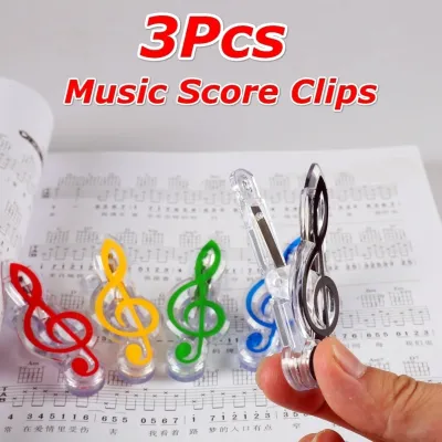 3Pcs/set Book Paper Sheet Clips Steel Spring Score Funny Mini Music Folder Clips Decorative Paper Musical Notation Clips