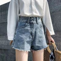 [COD] Double-button denim womens summer new Korean version high waist slimming loose all-match wide-leg