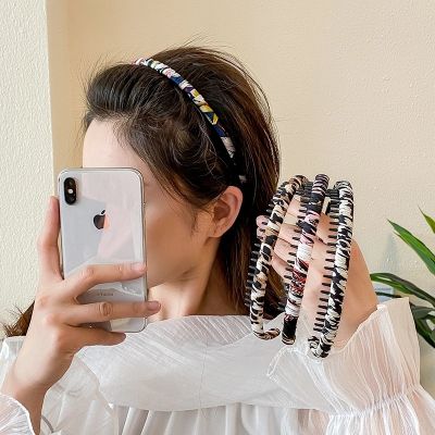【YF】 Leopard Hair Bands Women Fashion Head Buckle Strap Hoop Headband Solid Wrap Bezel Toothed Hairband Girls Accessories
